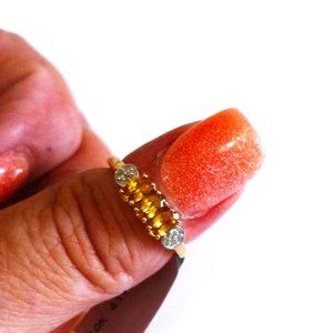 Black Friday Deal! Genuine Golden Morafeno Sphene 10K Gold Ring